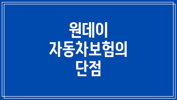 원데이 자동차보험의 단점