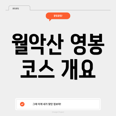 월악산 영봉 코스 개요