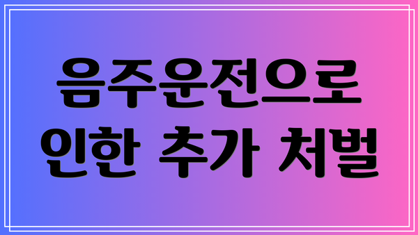 음주운전으로 인한 추가 처벌