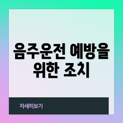 음주운전 예방을 위한 조치