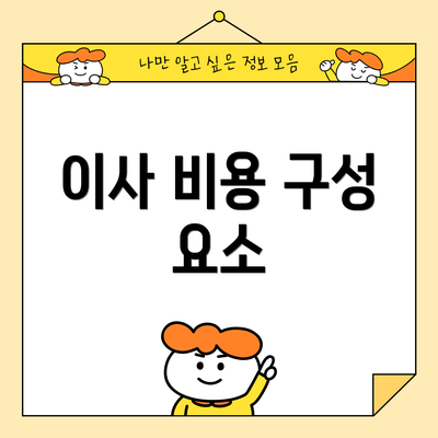 이사 비용 구성 요소