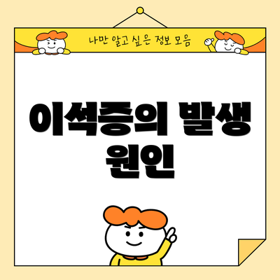 이석증의 발생 원인