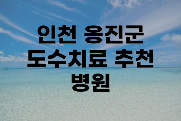 인천 옹진군 도수치료 추천 병원