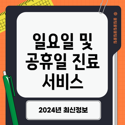 일요일 및 공휴일 진료 서비스