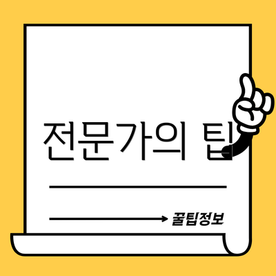 전문가의 팁