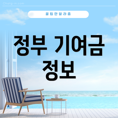 정부 기여금 정보
