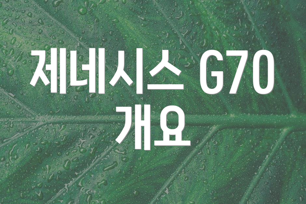 제네시스 G70 개요