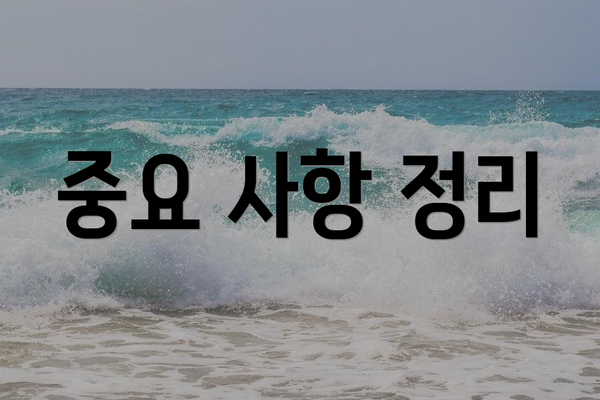 중요 사항 정리