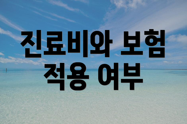 진료비와 보험 적용 여부