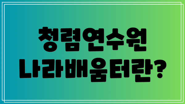 청렴연수원 나라배움터란?