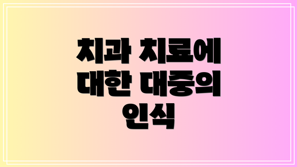 치과 치료에 대한 대중의 인식