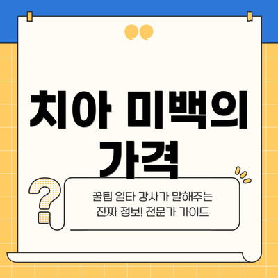 치아 미백의 가격