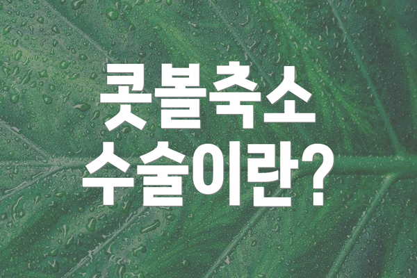 콧볼축소 수술이란?