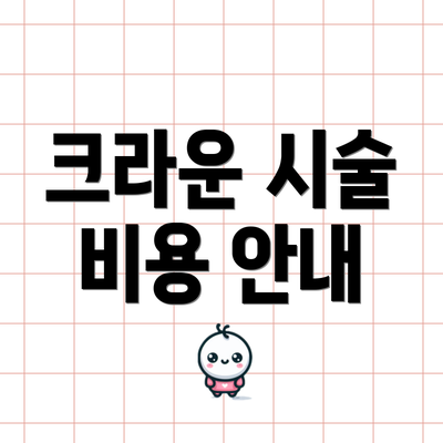 크라운 시술 비용 안내