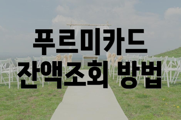 푸르미카드 잔액조회 방법