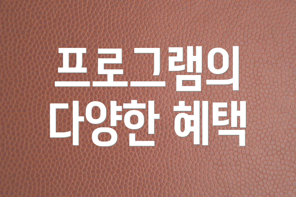 프로그램의 다양한 혜택