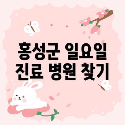 홍성군 일요일 진료 병원 찾기