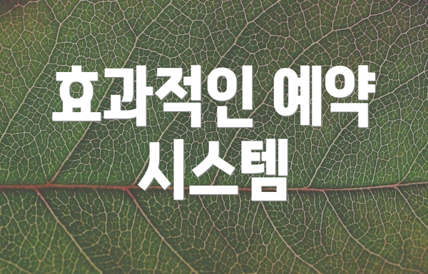 효과적인 예약 시스템