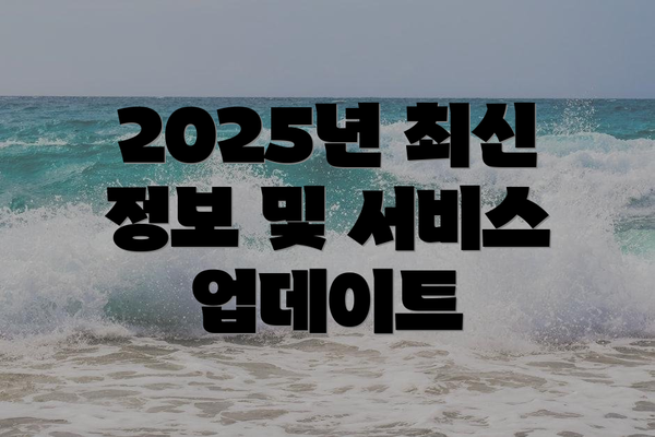 2025년 최신 정보 및 서비스 업데이트