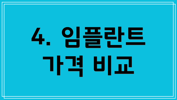 4. 임플란트 가격 비교