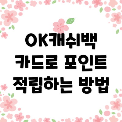 OK캐쉬백 카드로 포인트 적립하는 방법