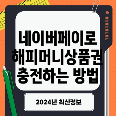 네이버페이로 해피머니상품권 충전하는 방법