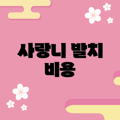 사랑니 발치 비용